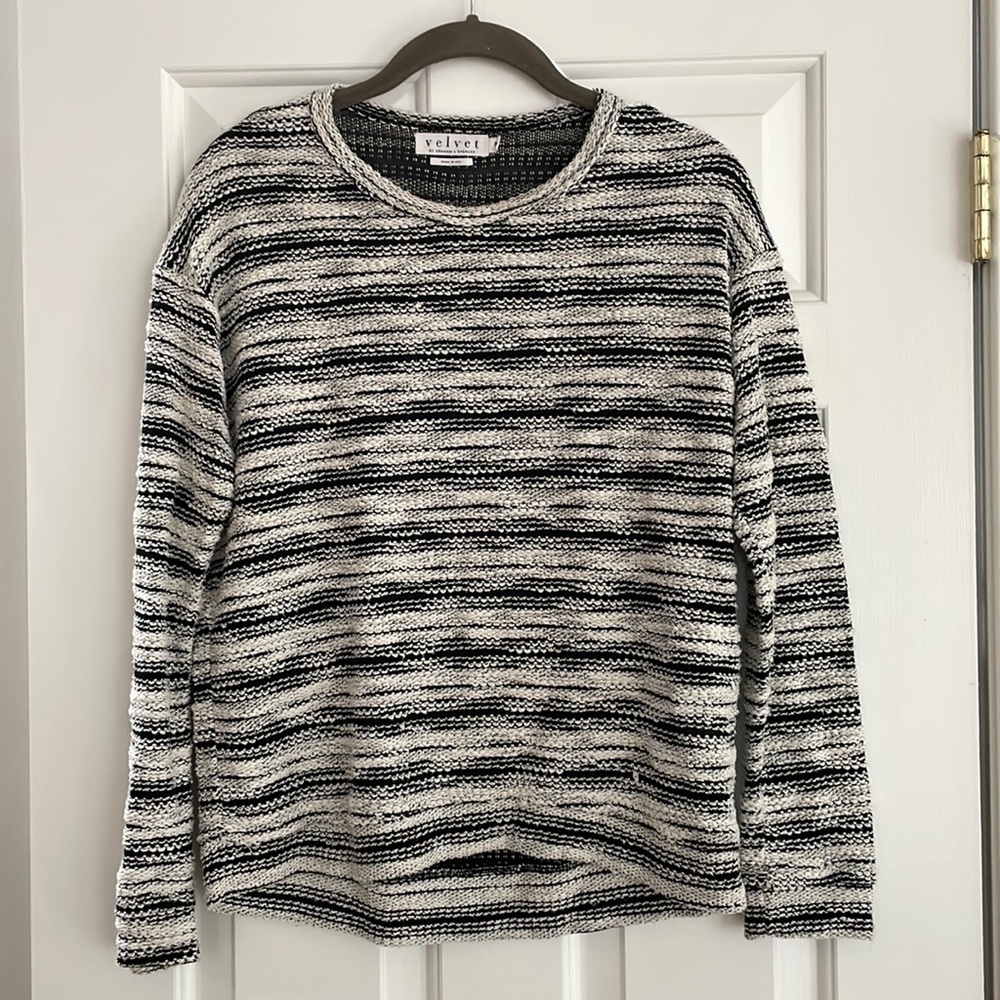 Velvet - Black and white knit top
